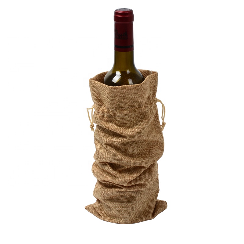 SGS53 Rustic Jute Burlap Wine Bags Drawstring Wine Bottle καλύπτει τις συσκευασίες αμπελοοινικού πακέτου για επαναπατρισμένη συσκευασία εμφιάλωσης