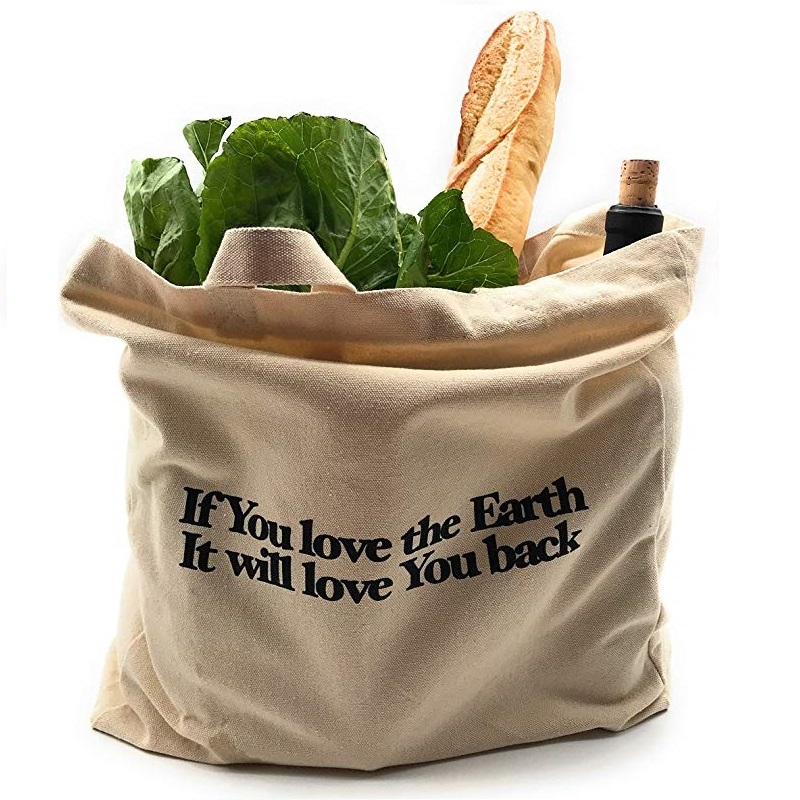 SG64 Heavy Duty Organic Venical Fruit Shopping Bag Cotton Canvas Tote Bags με προσαρμοσμένο τυπωμένο λογότυπο