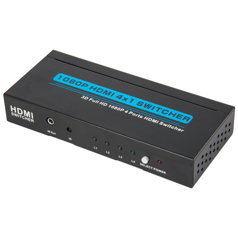 V1.3 HDMI Switcher 4x1 Υποστήριξη 3D Full HD 1080P
