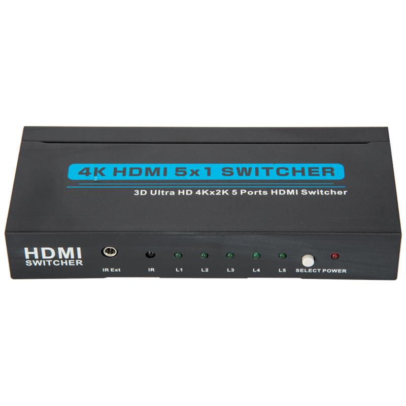 V1.4 4K / 30Hz HDMI 5x1 Switcher Υποστήριξη 3D Ultra HD 4K * 2K / 30Hz