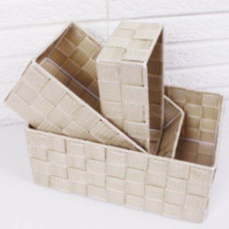 Χειροποίητο υφασμένο καλάθι από πολυπροπυλένιο