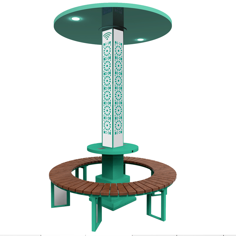 Solar Powered Smart Park Ξύλινο πάγκο με αυτόματη μουσουλμανική ισλαμική προσευχή ρολόι AZAN προσευχή συναγερμού μουσουλμανικό ρολόι