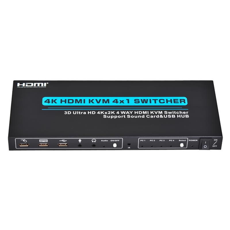 V1.4 HDMI KVM 4x1 Υποστήριξη εναλλαγής 3D HD 4Kx2K/30Hz