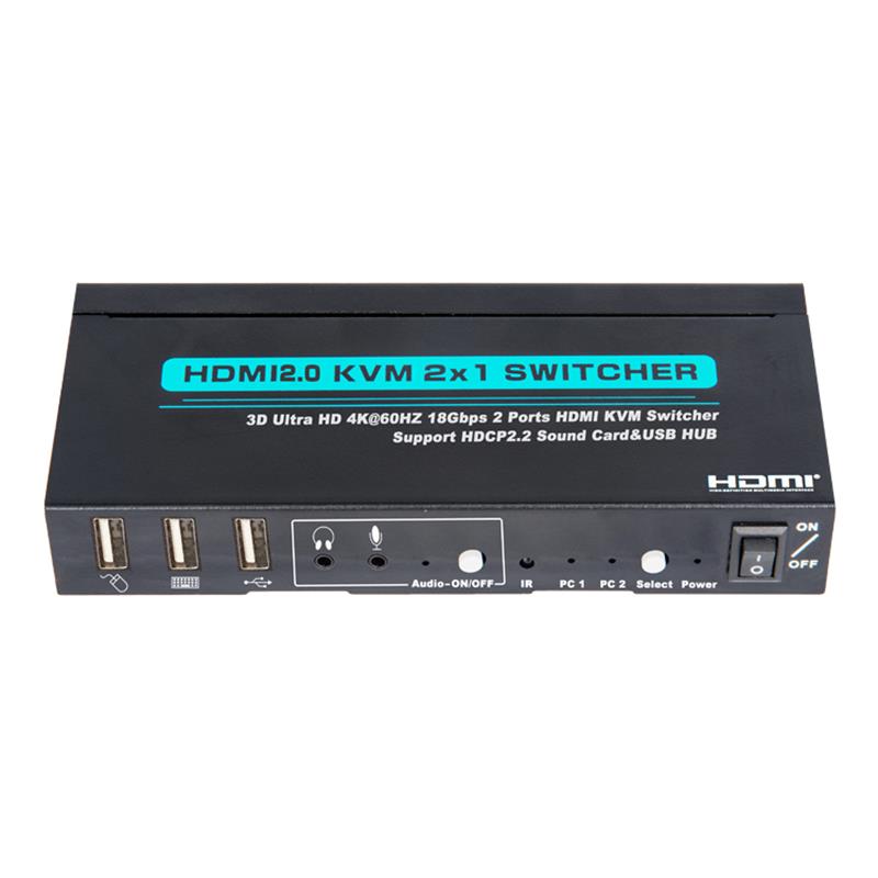 V2.0 HDMI KVM 2x1 Switcher Υποστήριξη 3D Ultra HD 4Kx2K \/ 60Hz
