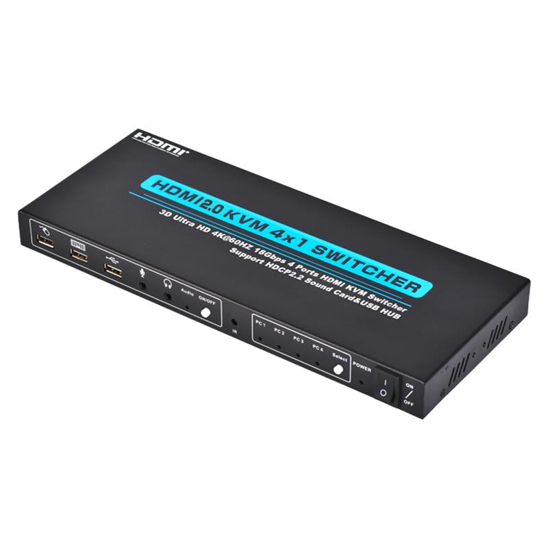 V2.0 HDMI KVM 4x1 Switcher Υποστήριξη 3D Ultra HD 4Kx2K \/ 60Hz