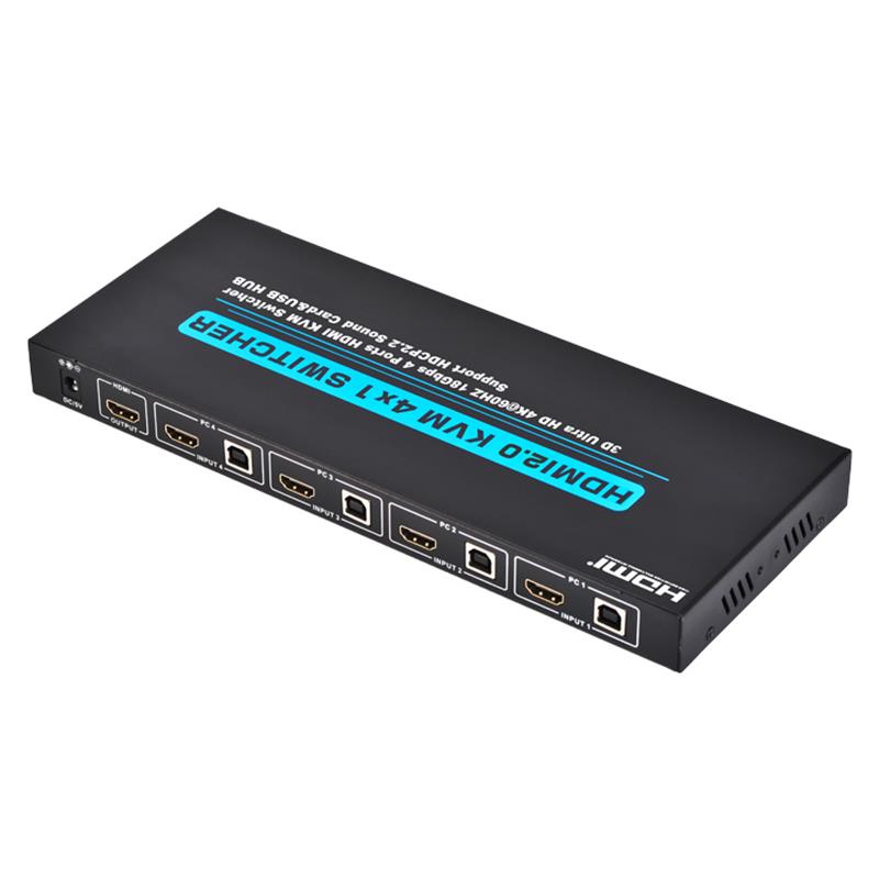V2.0 HDMI KVM 4x1 Switcher Υποστήριξη 3D Ultra HD 4Kx2K / 60Hz
