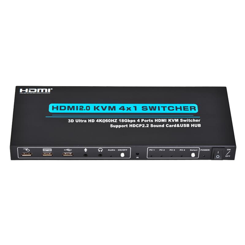 V2.0 HDMI KVM 4x1 Switcher Υποστήριξη 3D Ultra HD 4Kx2K \/ 60Hz