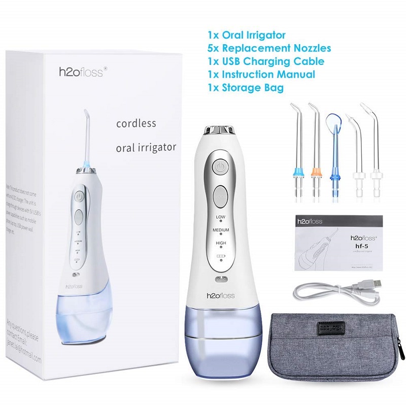 H2Floss Water Professional Flosser Professional Επαγγελματικό αλυσοπρίονο οδοντικό πότισμα - Φορητό και επαναφορτιζόμενο IPX7 αδιάβροχο πλύσιμο με δόντ...