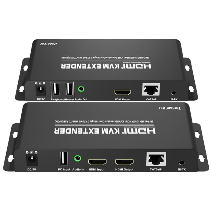 HDMI KVM Extender 150m πάνω από ενιαίο CAT5e / 6 με υποστήριξη TCP / IP Full HD 1080P