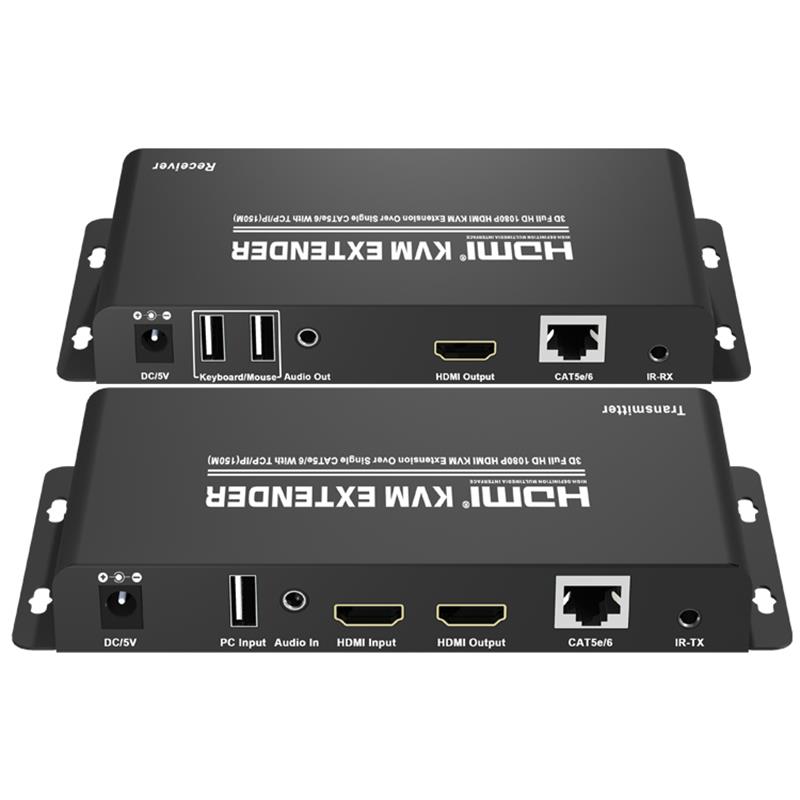 HDMI KVM Extender 150m πάνω από ενιαίο CAT5e / 6 με υποστήριξη TCP / IP Full HD 1080P