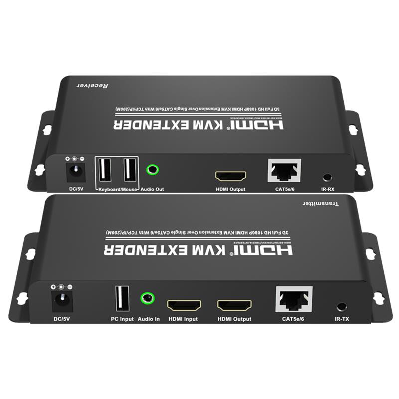 HDMI Extender KVM 200m πάνω από ένα CAT5e \/ 6 με υποστήριξη TCP \/ IP Full HD 1080P