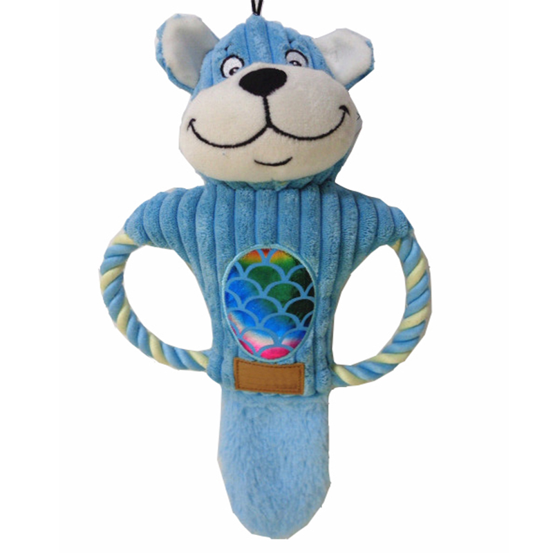 Οικολογικό φιλικό σκυλάκι μασουλών μωρό παιχνίδι ζωηρόχρωμο με squeaker