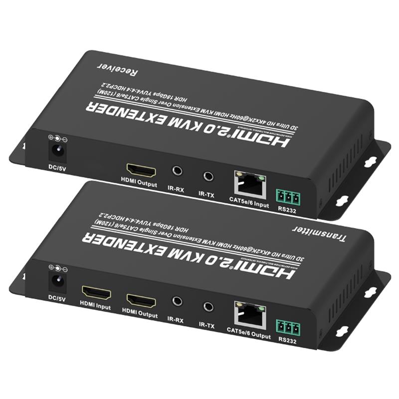 HDMI 2.0 KVM Extender 120m πάνω από ενιαία υποστήριξη CAT5e \/ 6 Ultra HD 4Kx2K @ 60Hz HDCP2.2