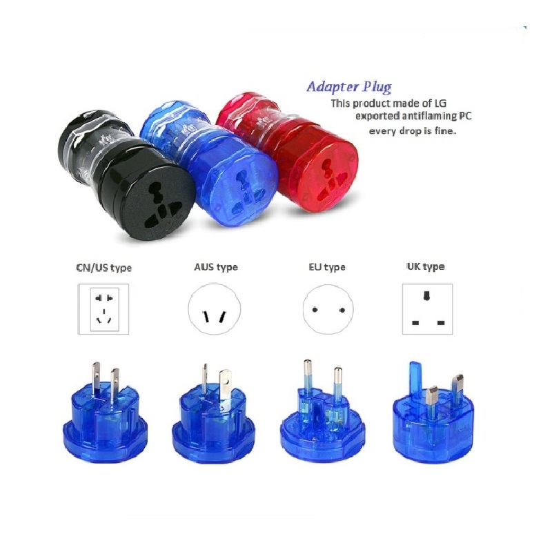 RRTRAVEL 301 Προσαρμογέας ταξιδίου Premium με θύρα usb, προσαρμογέα Universal Plug, διεθνές σετ 6 τεμαχίων για το Διεθνές Plug [US UK AU