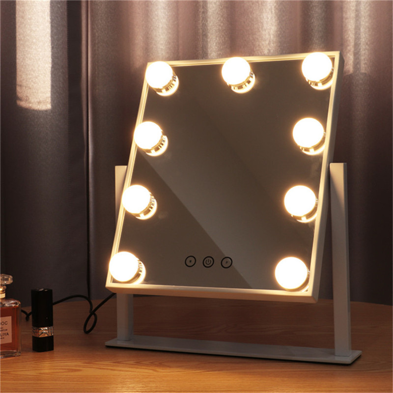 Touch Control Dimbable Brighness 360 Περιστροφές ματαιοδοξίας από το Hollywood Mirror με 12 LED Bubbs