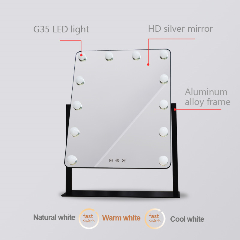 Amazon Best Sale Hollywood Vanity LED Mirror Desktop Lighted Makeup Mirror