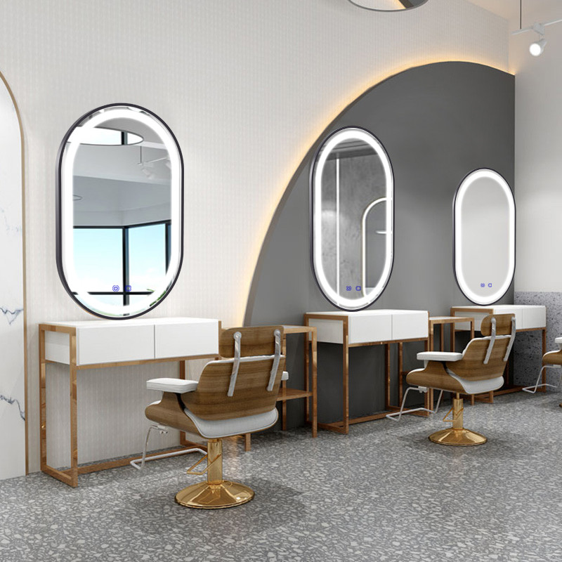 Factory New Style Led Lighted Black Wall Moved Led Bathroom Mirror