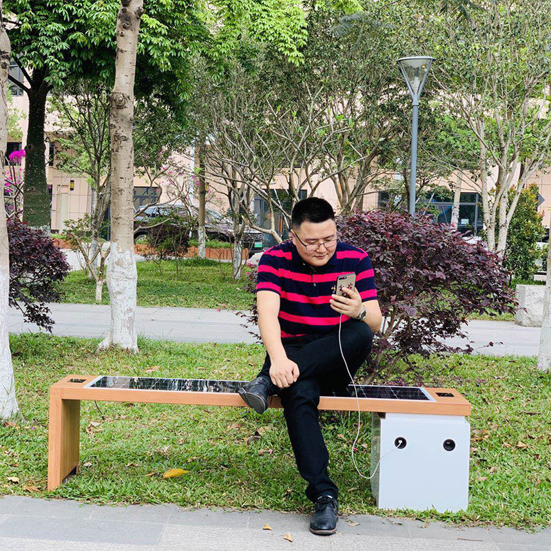USB Charging Smart Wifi Επαγγελματικός Παραγωγός Outdoor Street Bench