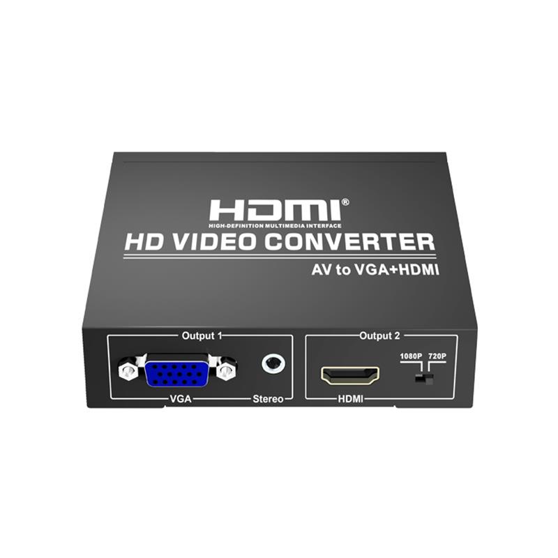 Μετατροπέας AV σε VGA + μετατροπέα HDMI Up Scaler 720P \/ 1080P