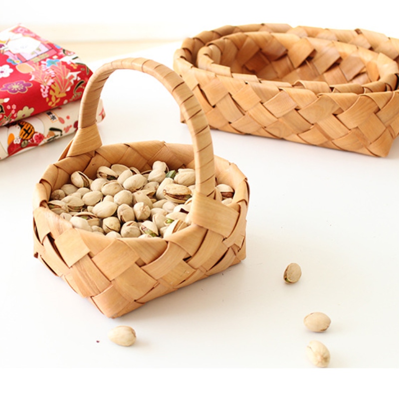 Αρχική διακόσμηση Ξύλινο καλάθι με λαβή