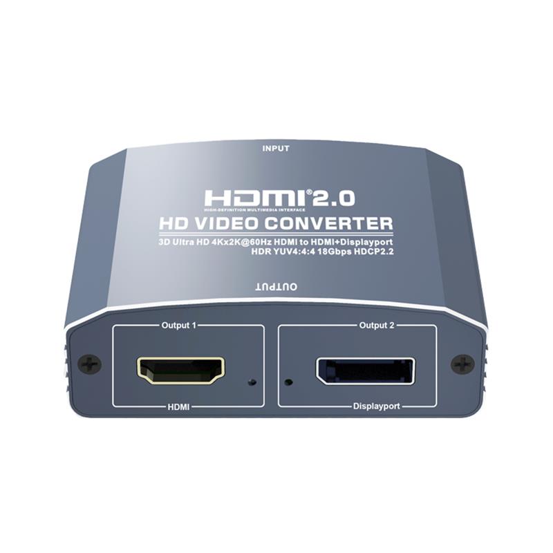 Υποστήριξη μετατροπέα HDMI Ultra HD 4Kx2K @ 60Hz HDMI σε HDMI + DP Υποστήριξη HDMI2.0 18Gbps HDR YUV4: 4: 4 HDCP2.2