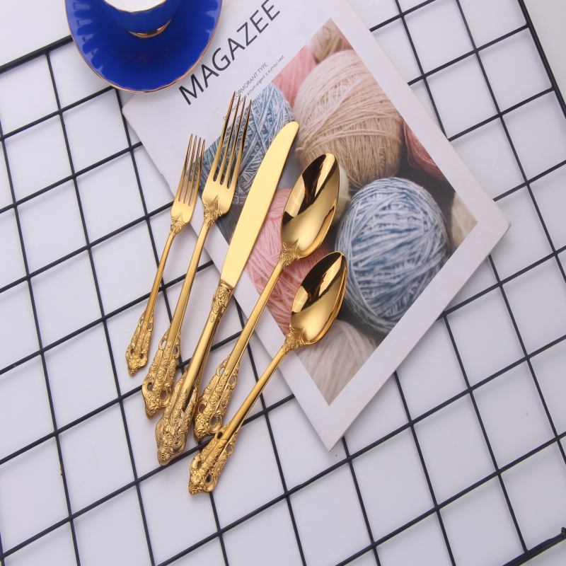 σύγχρονα ασημένια μαχαιροπίρουνα σετ χονδρέμποροι inox χονδρέμποροι 18\\/10 ανοξείδωτου χρυσού μαχαιροπίρουνα