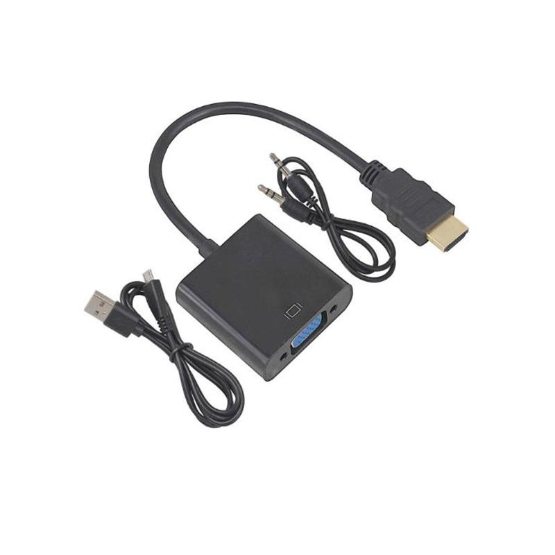 1080P HDMI προς VGA 15cm Cable με 3.5mm audio,Micro USB για φόρτιση