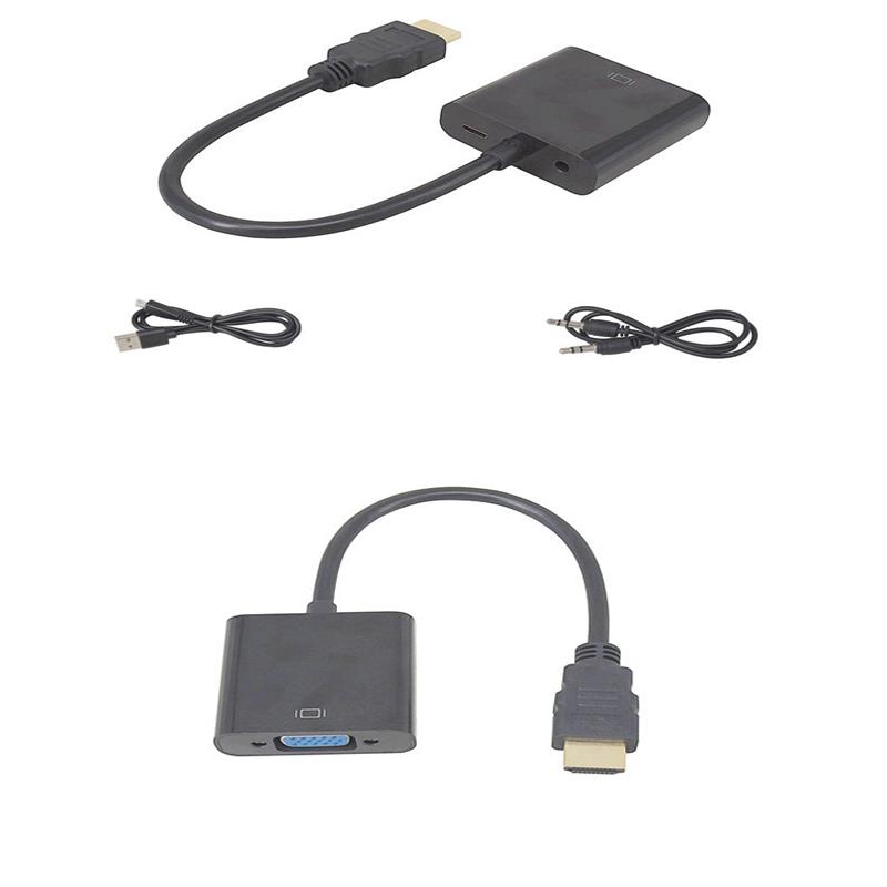 1080P HDMI προς VGA 15cm Cable με 3.5mm audio,Micro USB για φόρτιση