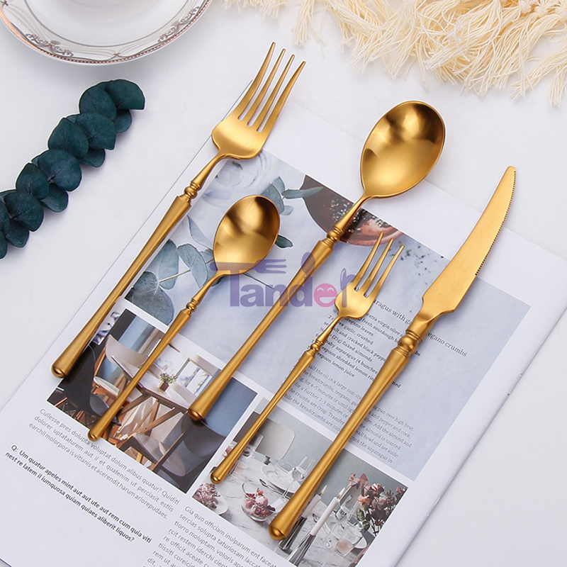 Τροφοδοτικά μεταλλικά υλικά Ματ γάμος και βερνίκι ανοξείδωτου χάλυβα μαχαιροπήρουνα κουτάλια πιρούνια και μαχαίρια για εκδηλώσ...