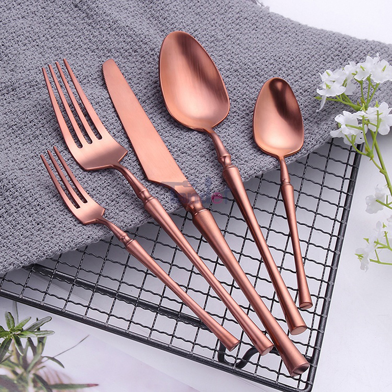 ευρωπαϊκή besteck pvd επίστρωση από ανοξείδωτο χάλυβα επιτραπέζια σκουλαρίκια μέταλλο ροζ χρυσό μαχαιροπίρουνα