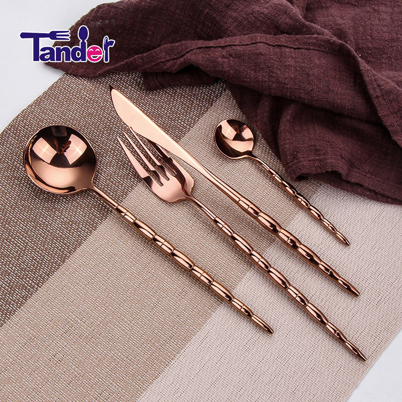 Από ανοξείδωτο χάλυβα μεταλλικά σφυρηλατημένα καθρεφτάκια γάμου ξενοδοχείο χάλκινα μαχαιροπήρουνα τριαντάφυλλο χρυσά μαχαιρο...