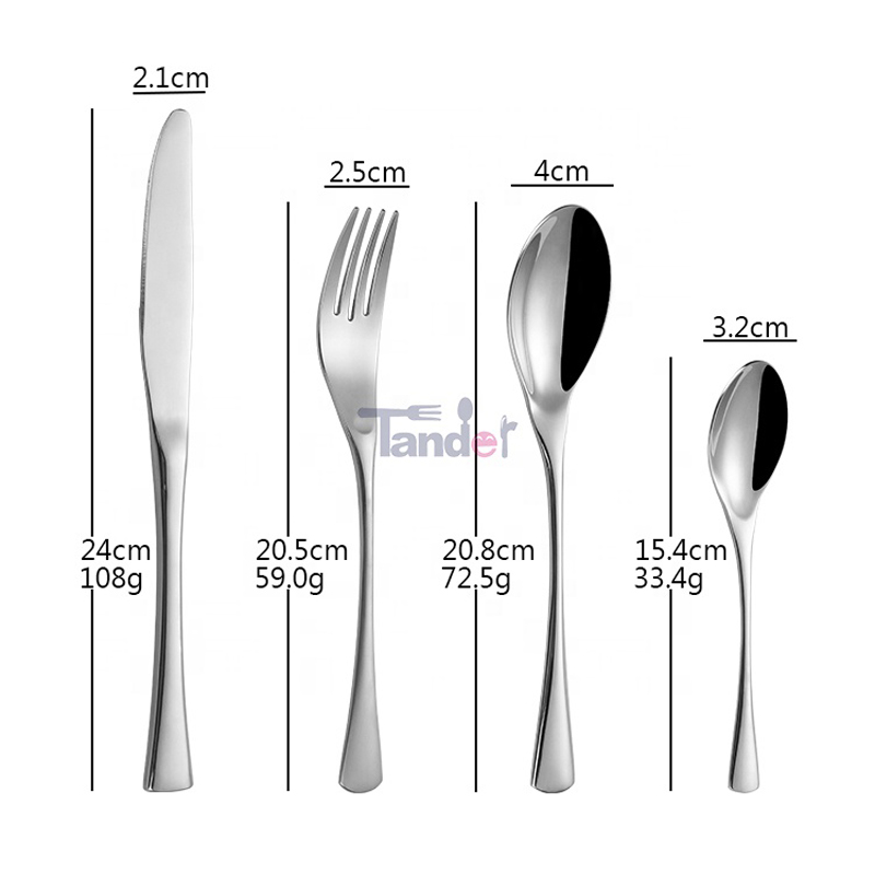 Χονδρικό κατάστημα χρυσών ασημίων 18/8 Golden Western Logo Flatware Stainless Steel Metal Hotel Εστιατόριο Cutlery Set