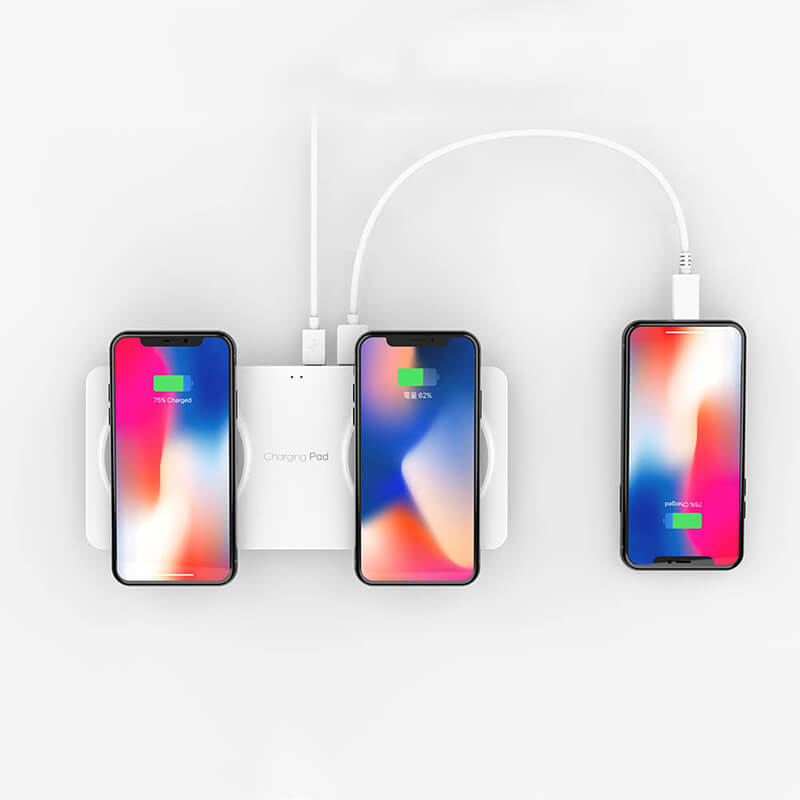 Dual 10W γρήγορο ασύρματο φορτιστή QI