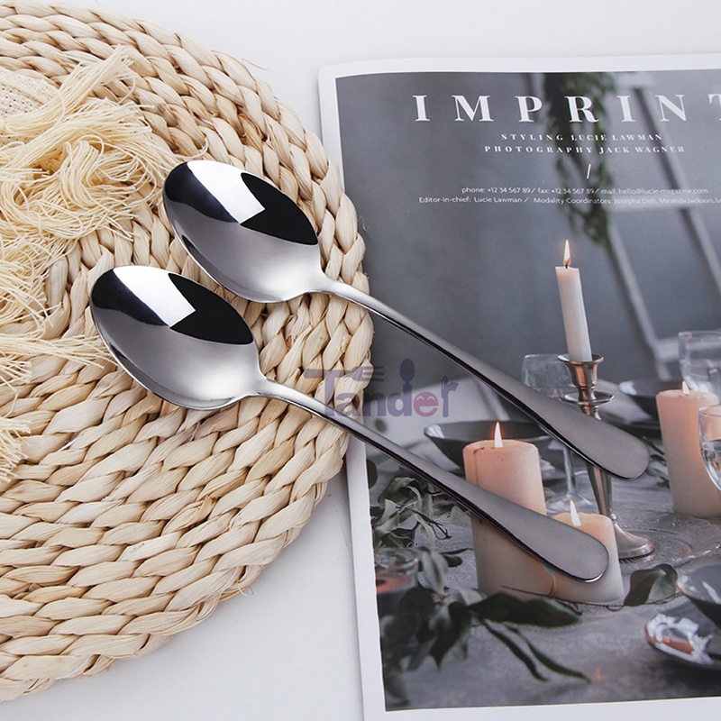 πακέτο από 12 ασημένια σκεύη κουζίνας από ανοξείδωτο χάλυβα τραπέζι κουτάλι για 12