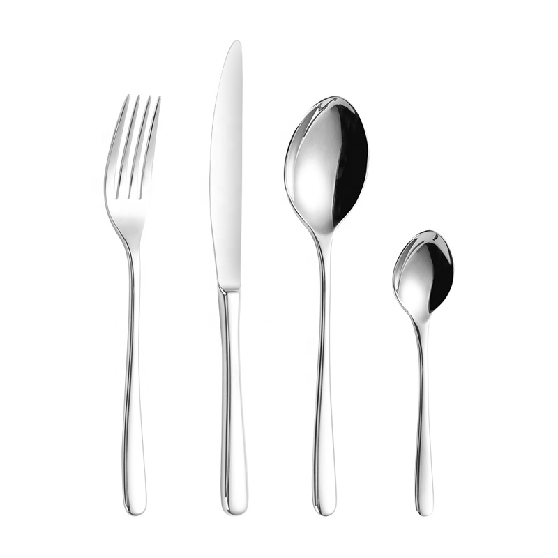 Σύγχρονο Silver Stainless Steel High Quality Silverware Reusable Cutlery Wedding Flatware Set