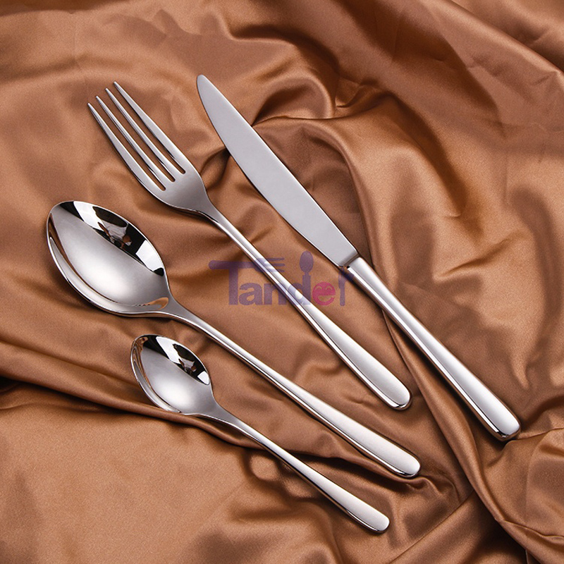 Σύγχρονο Silver Stainless Steel High Quality Silverware Reusable Cutlery Wedding Flatware Set