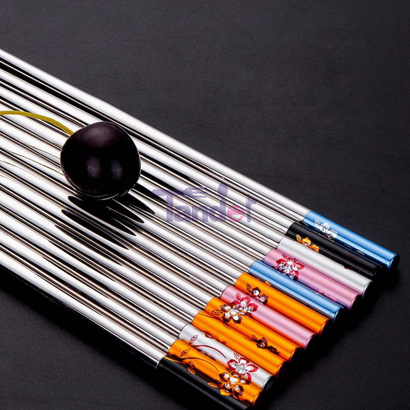 Κομψό εστιατόριο με πολύχρωμα αστέρια μοτίβο Diamond Style Round 23cm 304 Direct χονδρικής από ανοξείδωτο χάλυβα τσοπ στικ προς πώληση