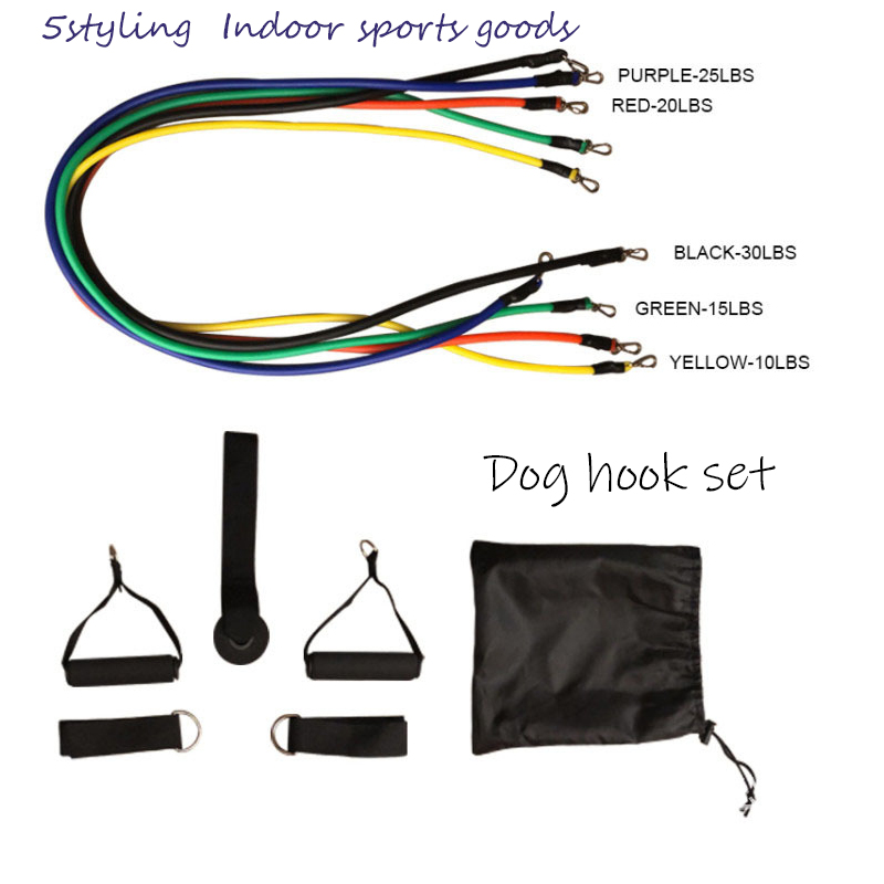 Τραβήξτε σχοινί γυμναστικής ιμάντες γιόγκα 11 κομμάτι σετ ζώνης αντίστασης