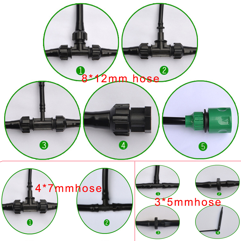 Σύστημα άρδευσης του ηλιακού κάτουο 4*7mm προέκταση του εύκαμπτου PVC εύκαμπτος σωλήνας Micro Spinkler Tubing Assemblies
