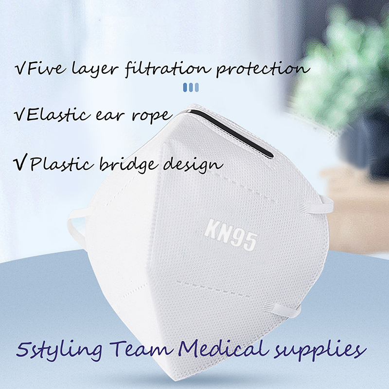 Μίας χρήσης μη υφασμένη KN95 πτυσσόμενη μισή μάσκα προσώπου για μόνη χρήση