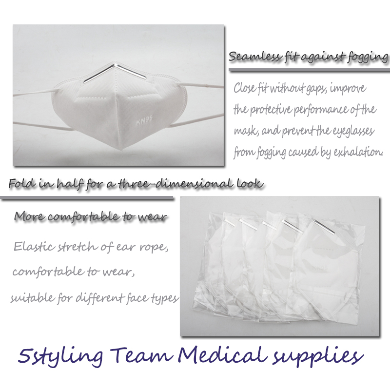 Μίας χρήσης μη υφασμένη KN95 πτυσσόμενη μισή μάσκα προσώπου για μόνη χρήση