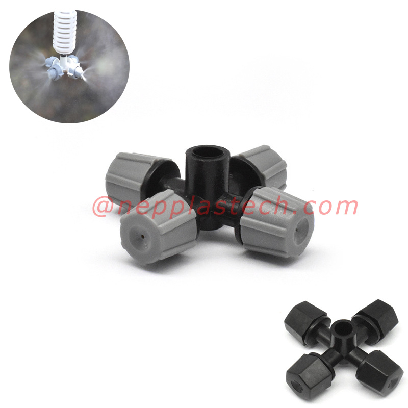 Cross Atomizing ψεκαστήρα θερμοκηπίου ψεκασμού και υγρασίας ομίχλη εξοικονόμηση νερού άρδευση Μικροκαυστήρας ψεκαστήρα