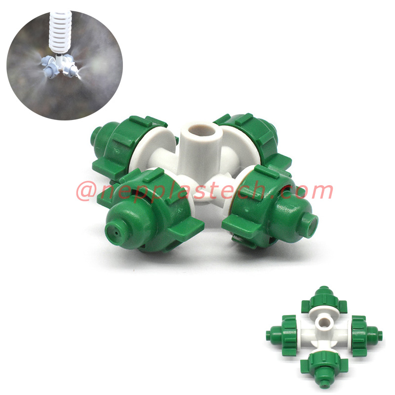 Cross Atomizing ψεκαστήρα θερμοκηπίου ψεκασμού και υγρασίας ομίχλη εξοικονόμηση νερού άρδευση Μικροκαυστήρας ψεκαστήρα