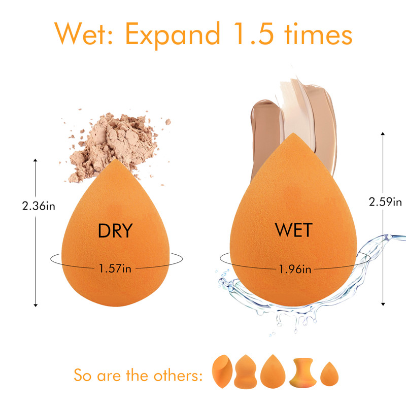 Σφουγγάρι μακιγιάζ, Σετ αφρού μακιγιάζ BEALUXUR Foundation με σφουγγάρια πολλαπλών σχημάτων (5 τεμ)