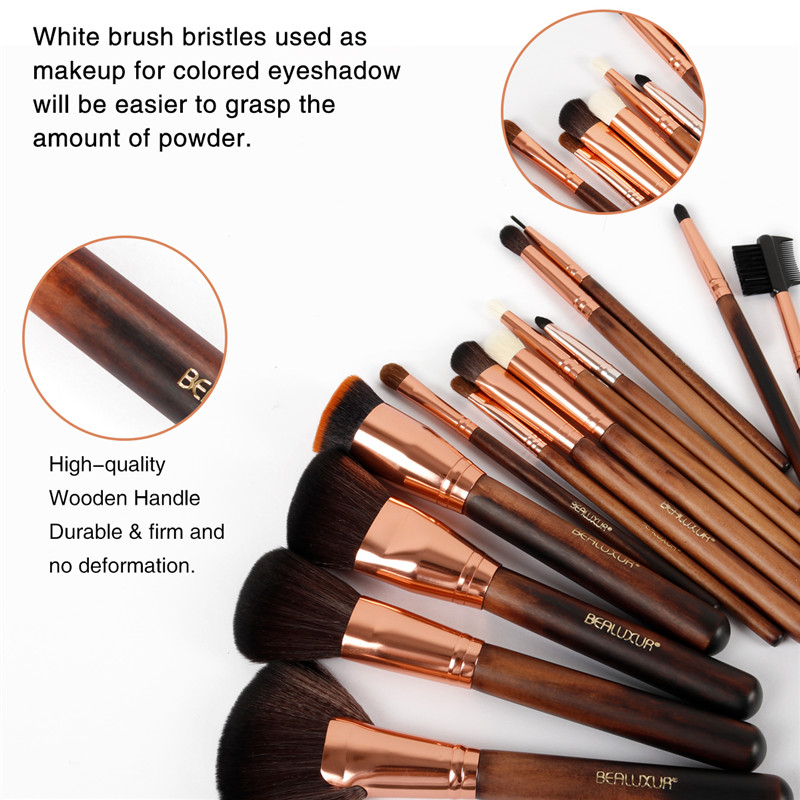 Μακιγιάζ σετ πινέζων, 13pcs makeup Brushes Premium Synthetic Bristles Powder Foundation Blush Contour Concealers Lip Eyeshadow Brush Kit 8230, (005 Wooden handle)