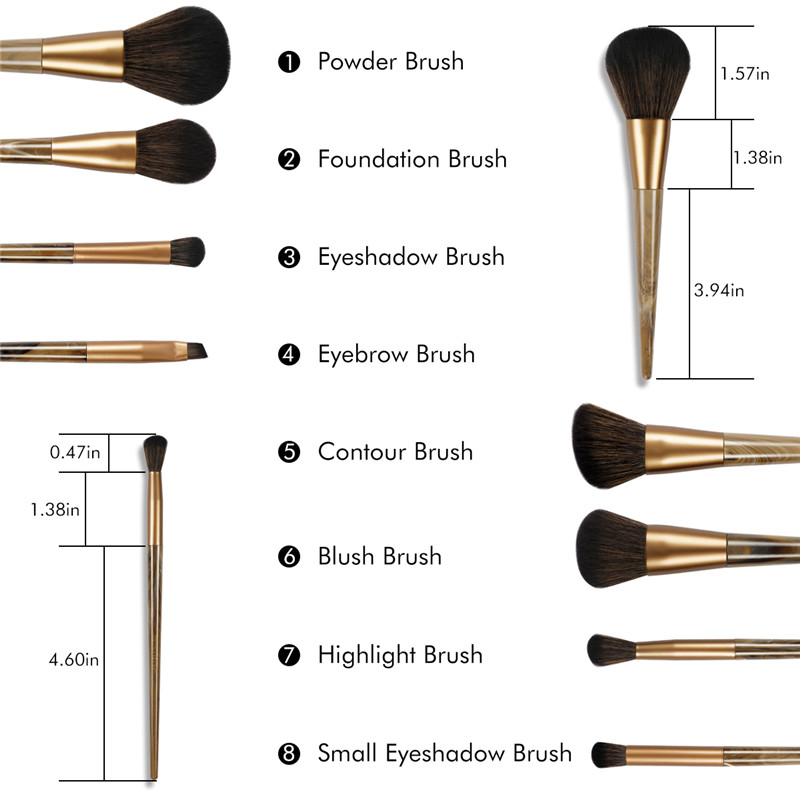 Σετ βούρτσας μακιγιάζ BEALUXUR, Premium Synthetic Powder Powder Blush Eyeshadow Brushes Σετ βούρτσας μακιγιάζ με καλλυντική τσάντα
