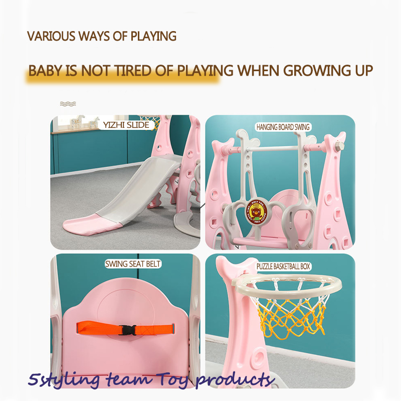 Παιδικός συνδυασμός τσουλήθρων και ταλάντευσης εσωτερικού μικρού λούνα παρκ πάχους τριών σε ένα παιδικό νηπιαγωγείο