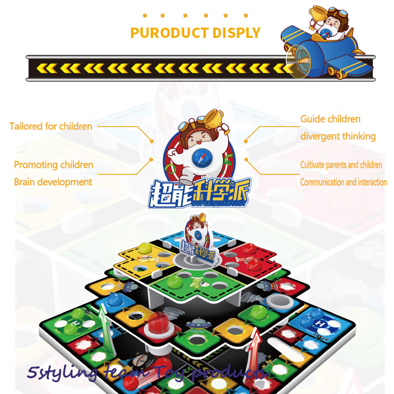 Παιδικό παζλ 3D τρισδιάστατο επιτραπέζιο παιχνίδι σκακιού επιτραπέζιων κορυφών παιχνιδιών σκάλα 3 επιπέδων σκάλας και διανομής π...