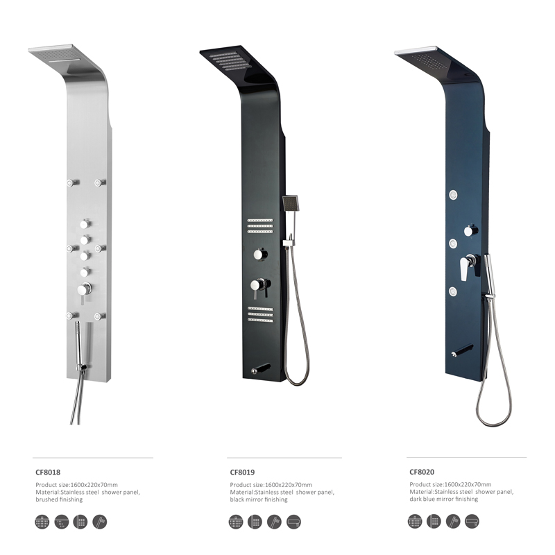 Πάνελ ντους από ανοξείδωτο ατσάλι CF8025, Πάνελ ντους μπάνιου, Ντους μασάζ