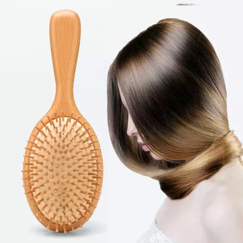 3 Κομμάτι Κουτί Comb Κλιμάκωση μασάζ αερόσακος με μπούκλες, αντιστατικό μακιγιάζ μαξιλαριού αέρα, ξύλινη χτένα προσαρμοσμένη